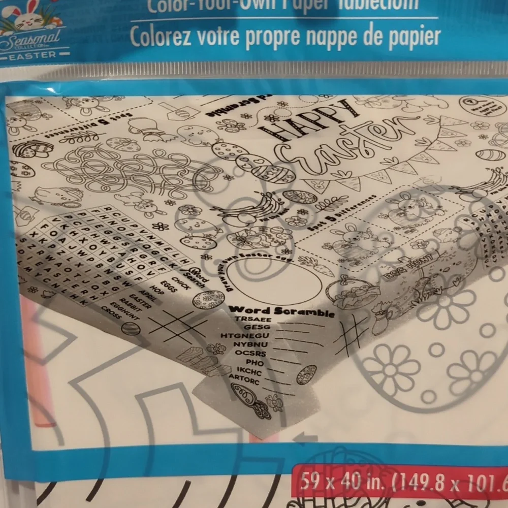 Color-Your-Own Activity Easter Paper Tablecloth